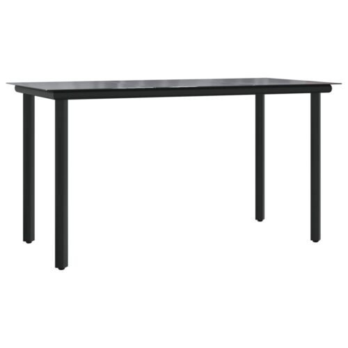 7-Piece Garden Dining Set Black Steel Textilene Outdoor Patio Lounge Furniture - Image 5