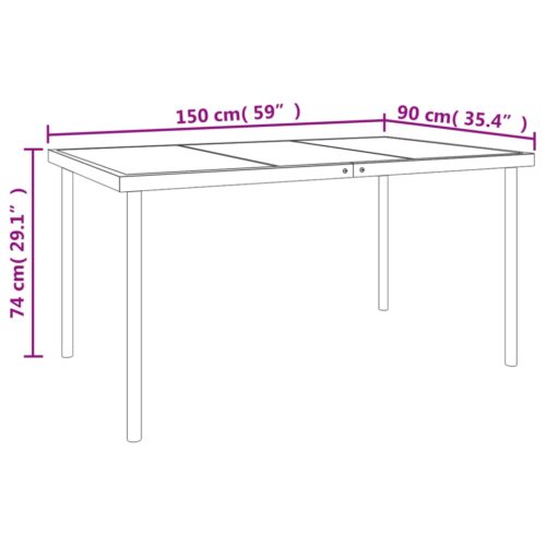 7-Piece Garden Dining Set Black Steel Textilene Outdoor Patio Lounge Furniture - Image 7
