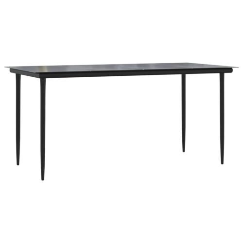 7-Piece Garden Dining Set Black Steel Textilene Outdoor Patio Lounge Furniture - Image 4