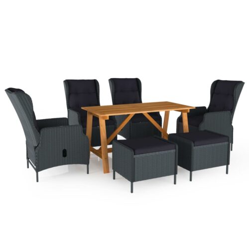 7-Piece Garden Dining Set Dark Grey Outdoor Patio Lounge Furniture