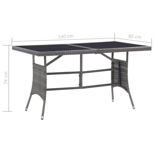 7-Piece Garden Dining Set Poly Rattan Wicker Outdoor Patio Furniture Anthracite & Grey - Image 9