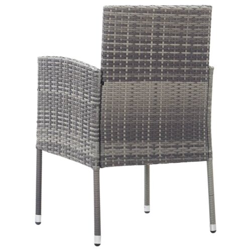 7-Piece Garden Dining Set Poly Rattan Wicker Outdoor Patio Furniture Anthracite & Grey - Image 7