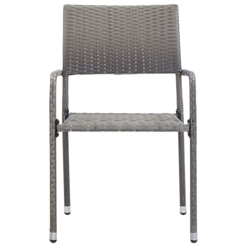 7-Piece Garden Dining Set Poly Rattan Wicker Outdoor Patio Furniture Anthracite & Grey - Image 5
