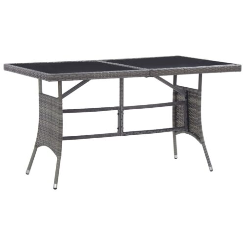 7-Piece Garden Dining Set Poly Rattan Wicker Outdoor Patio Furniture Anthracite & Grey - Image 7
