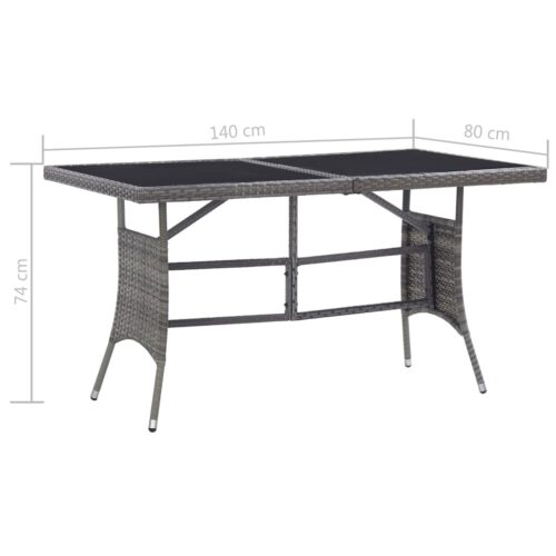 7-Piece Garden Dining Set Poly Rattan Wicker Outdoor Patio Furniture Anthracite & Grey - Image 10