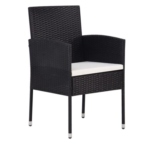 7-Piece Garden Dining Set Poly Rattan Wicker Outdoor Patio Furniture Black - Image 4