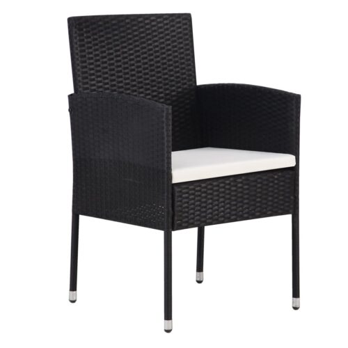 7-Piece Garden Dining Set Poly Rattan Wicker Outdoor Patio Furniture Black - Image 4