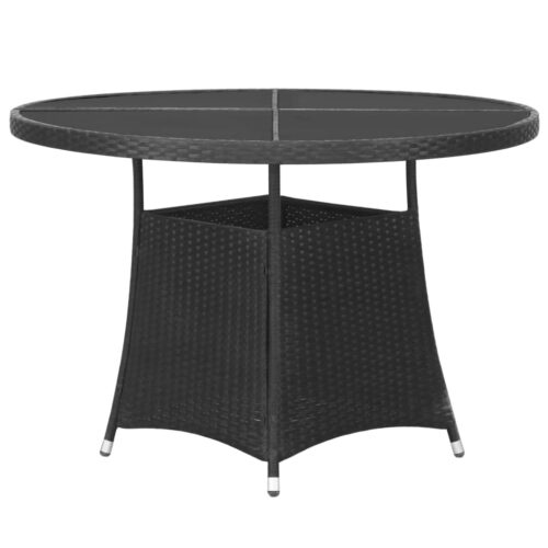 7-Piece Garden Dining Set Poly Rattan Wicker Outdoor Patio Furniture Black - Image 9