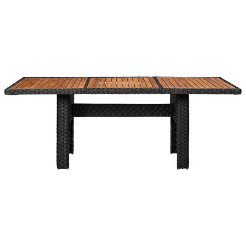 7-Piece Garden Dining Set Poly Rattan Wicker Outdoor Patio Furniture Black - Image 10