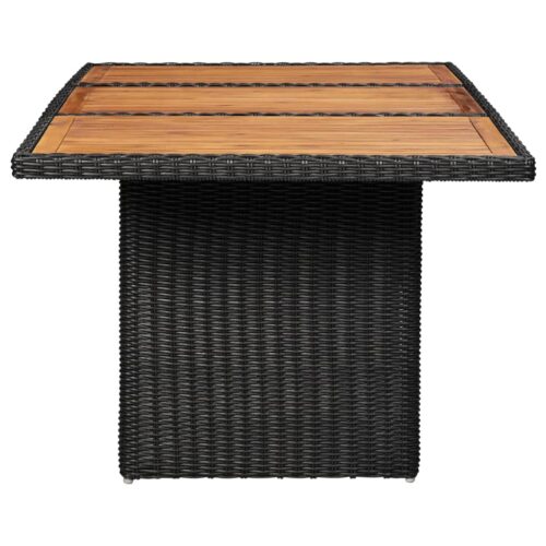 7-Piece Garden Dining Set Poly Rattan Wicker Outdoor Patio Furniture Black - Image 11