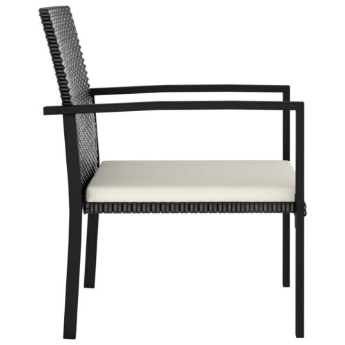 7-Piece Garden Dining Set Poly Rattan Wicker Outdoor Patio Furniture Black - Image 9