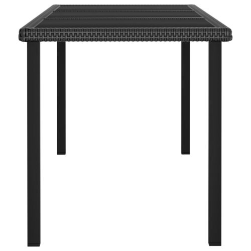 7-Piece Garden Dining Set Poly Rattan Wicker Outdoor Patio Furniture Black - Image 5
