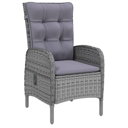 7-Piece Garden Dining Set Poly Rattan Wicker Outdoor Patio Furniture Grey - Image 3