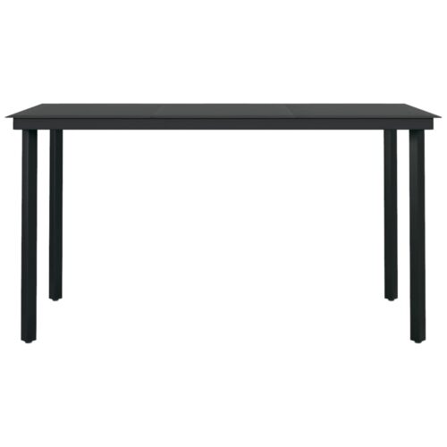 7-Piece Garden Dining Set with Cushions Black Outdoor Patio Lounge Furniture - Image 9