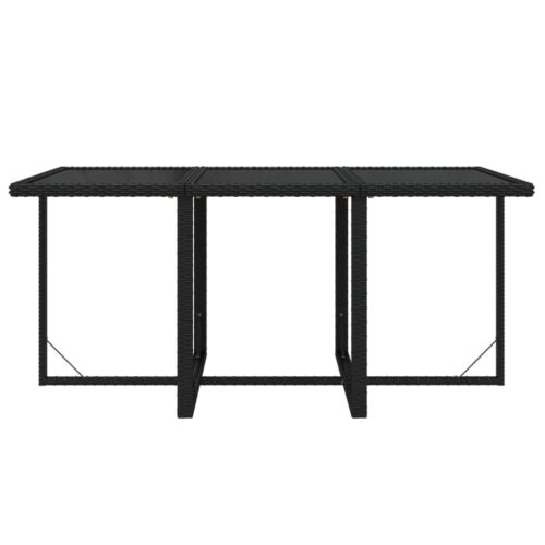 7-Piece Garden Dining Set with Cushions Poly Rattan Wicker Outdoor Patio Furniture Black - Image 8