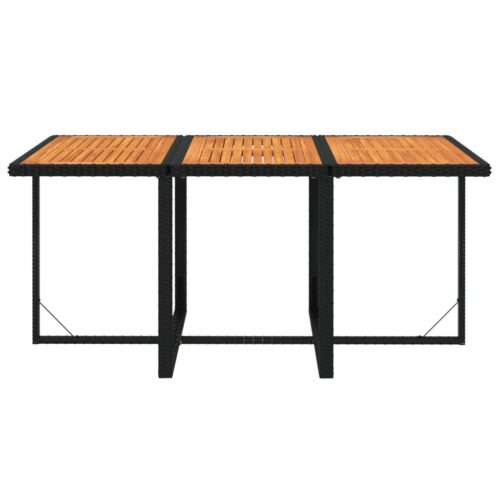 7-Piece Garden Dining Set with Cushions Poly Rattan Wicker Outdoor Patio Furniture Black - Image 7