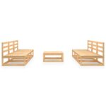 7-Piece Garden Lounge Set Pine Wood Outdoor Patio Furniture