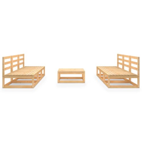 7-Piece Garden Lounge Set Pine Wood Outdoor Patio Furniture