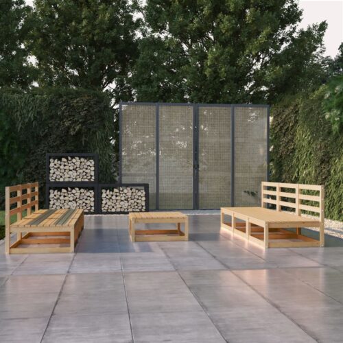 7-Piece Garden Lounge Set Pine Wood Outdoor Patio Furniture - Image 2