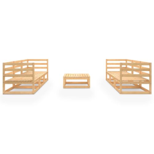 7-Piece Garden Lounge Set Pine Wood Outdoor Patio Furniture - Image 3