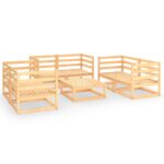 7-Piece Garden Lounge Set Pine Wood Outdoor Patio Furniture