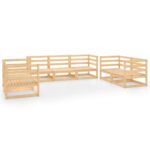 7-Piece Garden Lounge Set Pine Wood Outdoor Patio Furniture