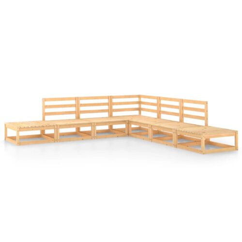 7-Piece Garden Lounge Set Pine Wood Outdoor Patio Furniture