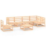7-Piece Garden Lounge Set Pine Wood Outdoor Patio Furniture