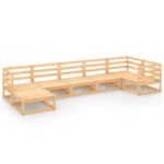 7-Piece Garden Lounge Set Pine Wood Outdoor Patio Furniture