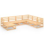 7-Piece Garden Lounge Set Pine Wood Outdoor Patio Furniture