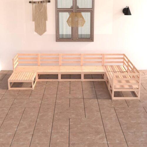7-Piece Garden Lounge Set Pine Wood Outdoor Patio Furniture - Image 2