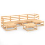 7-Piece Garden Lounge Set Pine Wood Outdoor Patio Furniture