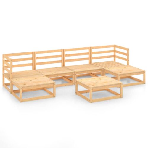7-Piece Garden Lounge Set Pine Wood Outdoor Patio Furniture