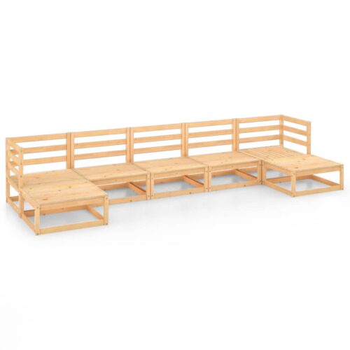 7-Piece Garden Lounge Set Pine Wood Outdoor Patio Furniture