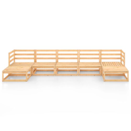 7-Piece Garden Lounge Set Pine Wood Outdoor Patio Furniture - Image 3