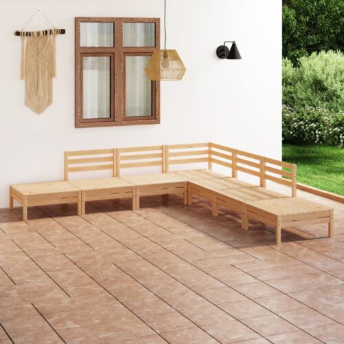 7-Piece Outdoor Sofa Set Garden Patio Lounge Chairs Furniture Solid Pine Wood - Image 2