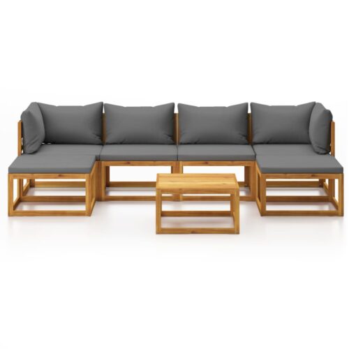 7-Piece Garden Lounge Set with Cushion Acacia Wood Timber Outdoor Patio Furniture - Image 3
