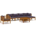 7-Piece Garden Lounge Set with Cushion Acacia Wood Timber Outdoor Patio Furniture