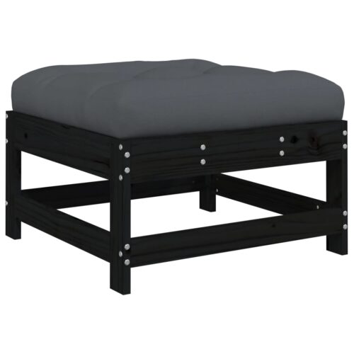 7-Piece Garden Lounge Set with Cushions Black Wood Timber Outdoor Patio Furniture - Image 6