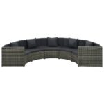 7-Piece Garden Lounge Set with Cushions Poly Rattan Wicker Outdoor Patio Furniture Grey