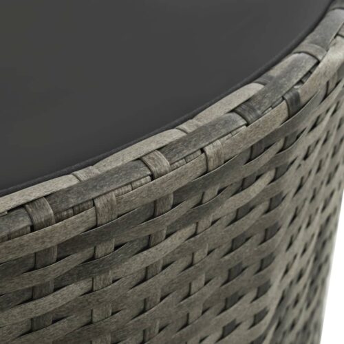 7-Piece Garden Lounge Set with Cushions Poly Rattan Wicker Outdoor Patio Furniture Grey - Image 5