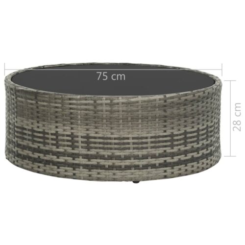7-Piece Garden Lounge Set with Cushions Poly Rattan Wicker Outdoor Patio Furniture Grey - Image 8