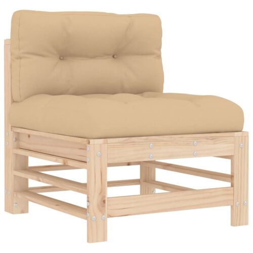 7-Piece Outdoor Sofa Set with Cushions Garden Patio Lounge Setting Solid Wood - Image 4