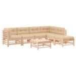 7-Piece Garden Lounge Set with Cushions Wood Timber Outdoor Patio Furniture
