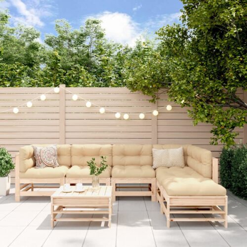 7-Piece Garden Lounge Set with Cushions Wood Timber Outdoor Patio Furniture - Image 2