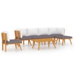 7-Piece Garden Lounge Set with Cushions Wood Timber Outdoor Patio Furniture Acacia
