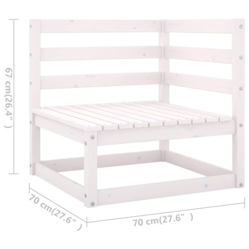 7-Piece Garden Lounge Set with Cushions White Pine Wood Outdoor Patio Furniture - Image 10