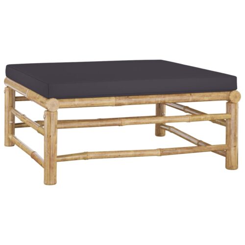 7-Piece Garden Lounge Set with Dark Grey Cushions Bamboo Outdoor Patio Lounge Furniture - Image 10