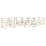 7-Piece Garden Pallet Lounge Set Wood White Outdoor Patio Furniture