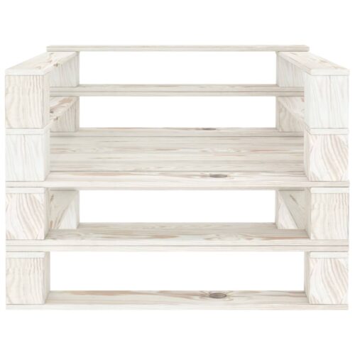 7-Piece Garden Pallet Lounge Set Wood White Outdoor Patio Furniture - Image 9